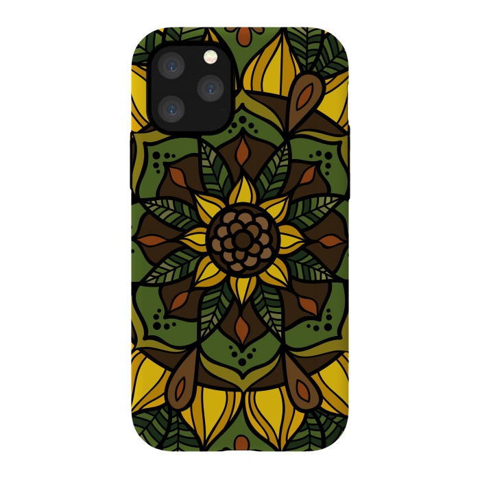 iPhone 11 Pro StrongFit Sunflower Mandala by Majoih