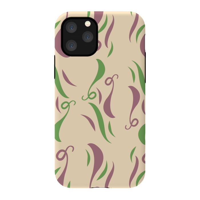 iPhone 11 Pro StrongFit GREEN PINK FLORAL PATTERN by MALLIKA