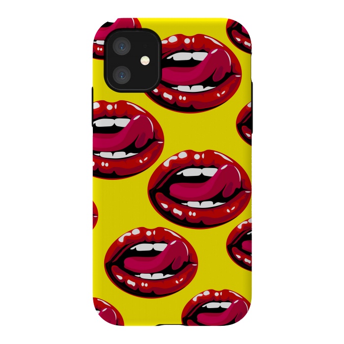 iPhone 11 StrongFit red lips design by MALLIKA