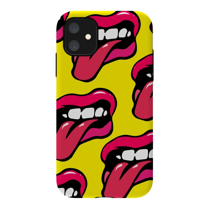 iPhone 11 StrongFit crazy lips design by MALLIKA