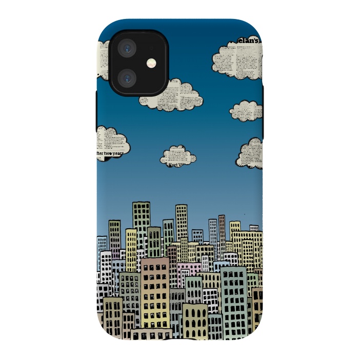 iPhone 11 StrongFit The city of paper clouds by Mangulica