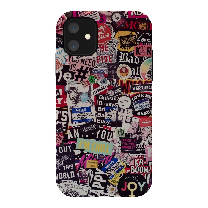 iPhone 11 StrongFit Colorful Sticker Wall by Andrea Haase