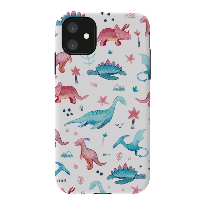 iPhone 11 StrongFit Dinosaurs Love by gingerlique
