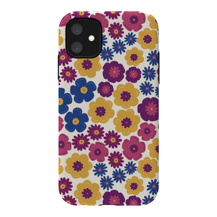 iPhone 11 StrongFit Pop Floral by TracyLucy Designs