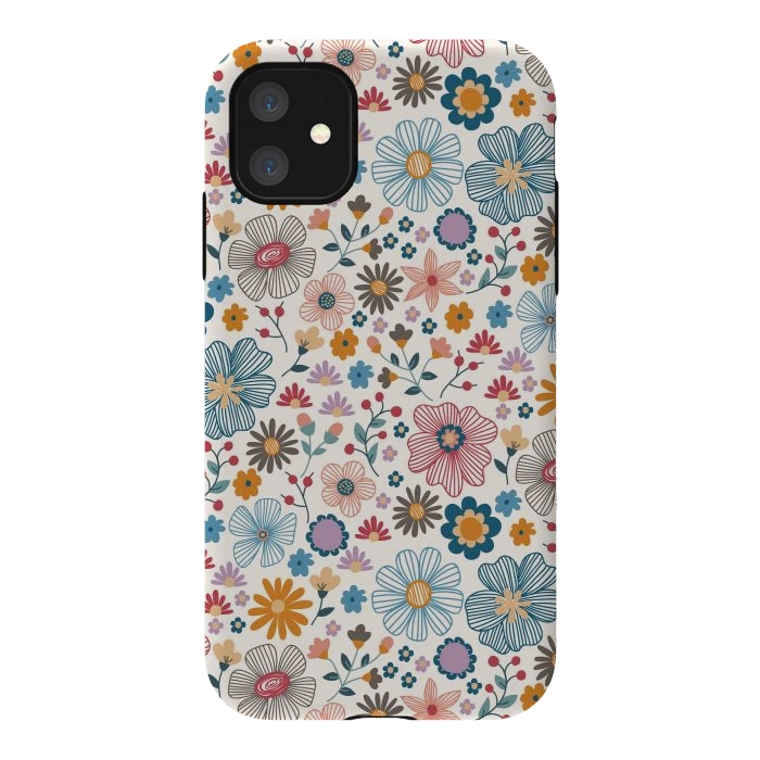 iPhone 11 StrongFit Winter Wild Bloom  by TracyLucy Designs