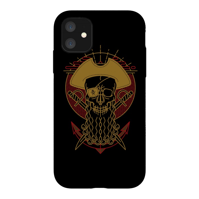 iPhone 11 StrongFit Skull Pirate by Afif Quilimo
