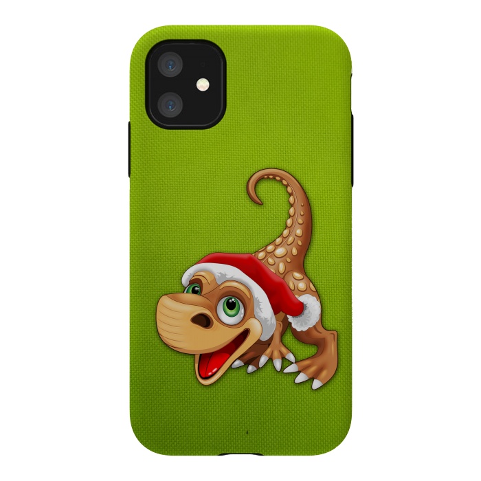 iPhone 11 StrongFit Dinosaur Baby Cute Santa Claus by BluedarkArt