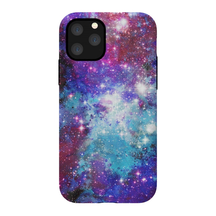 iPhone 11 Pro StrongFit Blue purple galaxy space night stars by Oana 