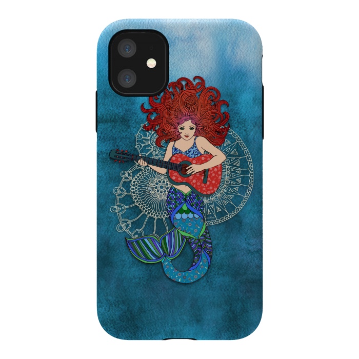iPhone 11 StrongFit Musical Mermaid by Micklyn Le Feuvre