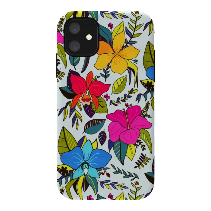 iPhone 11 StrongFit Tropical Floral by Tigatiga