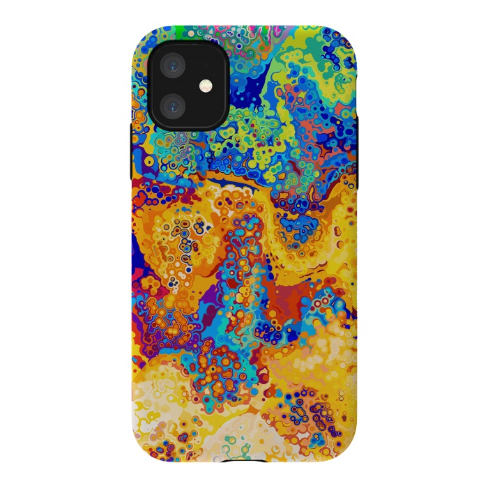 iPhone 11 StrongFit Colorful Cells Pattern Design by Art Design Works