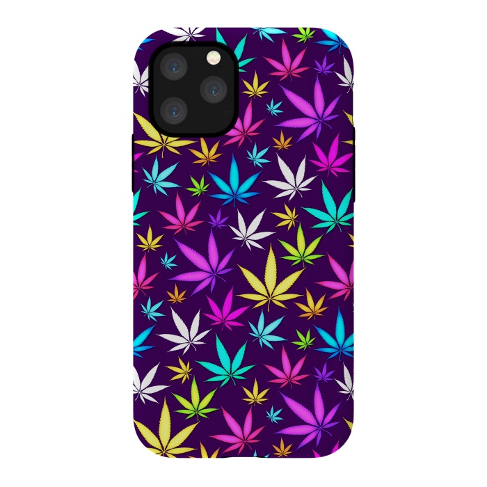 iPhone 11 Pro StrongFit Colorful Weed Pattern by Art Design Works