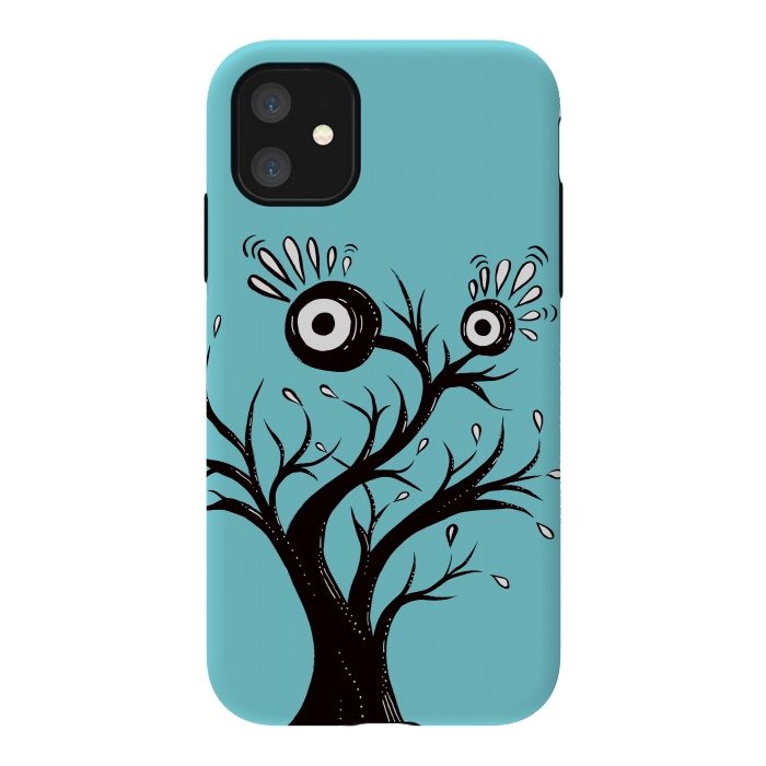 iPhone 11 StrongFit Tree Monster Weird Ink Drawing by Boriana Giormova