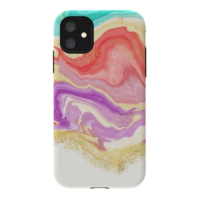 iPhone 11 StrongFit Colorful Marble by Noonday Design