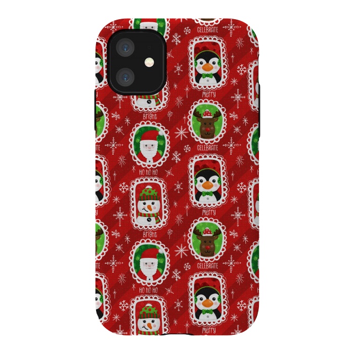 iPhone 11 StrongFit Santa and Friends by Noonday Design