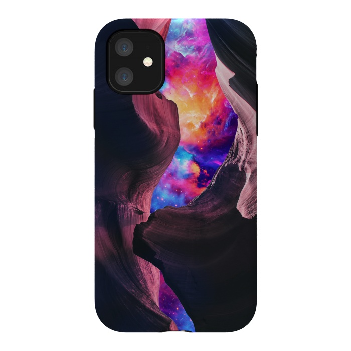 iPhone 11 StrongFit Grand Canyon with Colorful Space Collage by Art Design Works