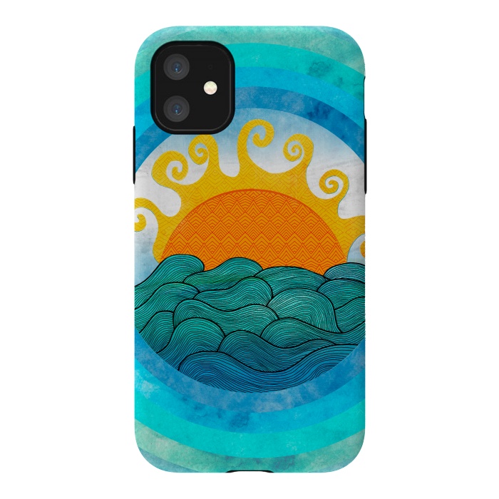 iPhone 11 StrongFit Nautical Day by Pom Graphic Design