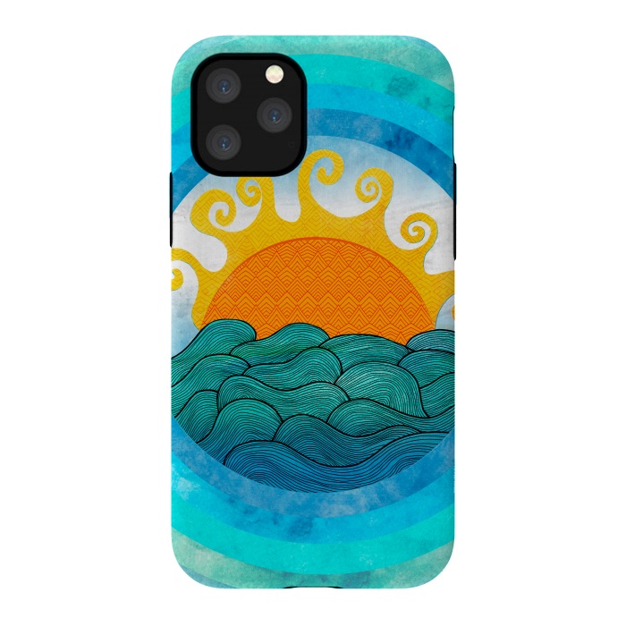 iPhone 11 Pro StrongFit Nautical Day by Pom Graphic Design