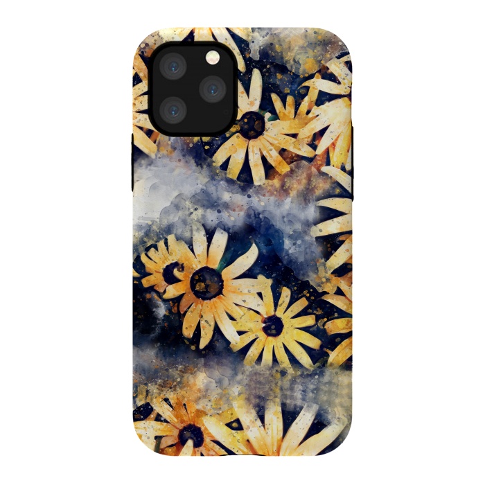 iPhone 11 Pro StrongFit Yellow Floral by Creativeaxle
