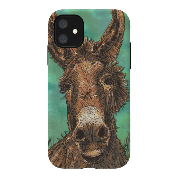 iPhone 11 StrongFit Little Brown Donkey by Lotti Brown