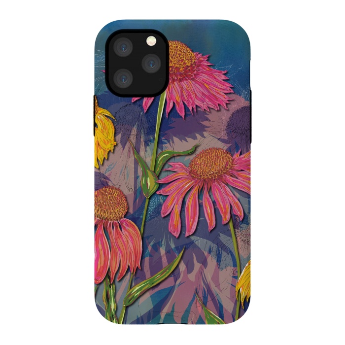 iPhone 11 Pro StrongFit Pink Coneflowers by Lotti Brown