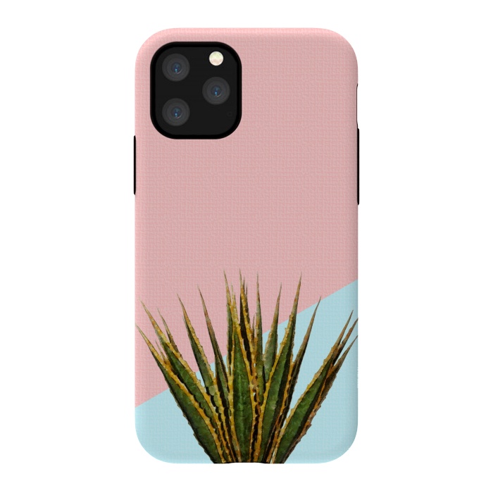 iPhone 11 Pro StrongFit  Agave Plant on Pink and Teal Wall by amini54