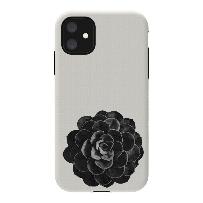 iPhone 11 StrongFit Succulent Black Marble by amini54