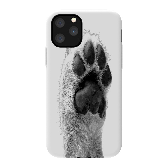 iPhone 11 Pro StrongFit Black and White Dog Paw by Alemi