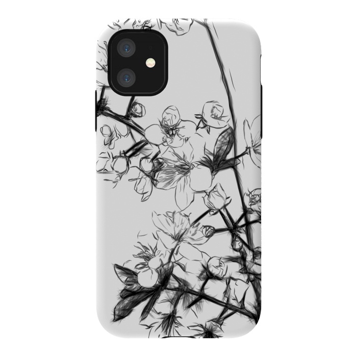 iPhone 11 StrongFit Cherry Blossoms Minimal Drawing by Alemi