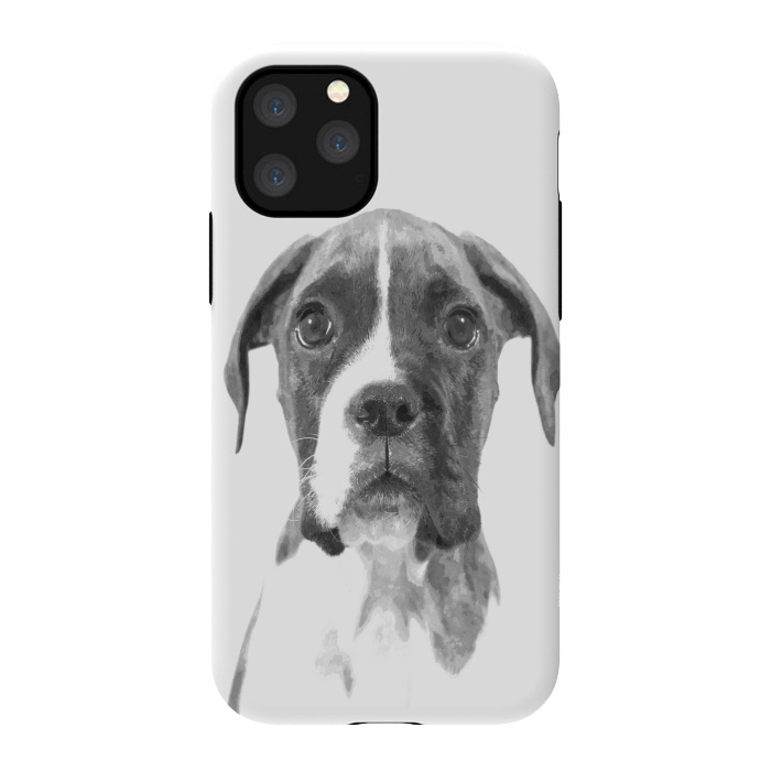 iPhone 11 Pro StrongFit Black and White Boxer Dog by Alemi