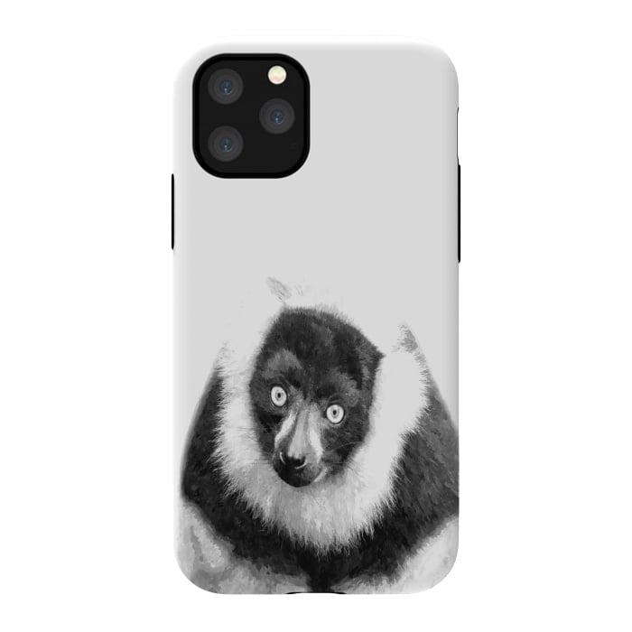 iPhone 11 Pro StrongFit Black and White Lemur by Alemi