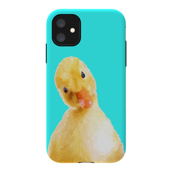 iPhone 11 StrongFit Duckling Turquoise Background by Alemi