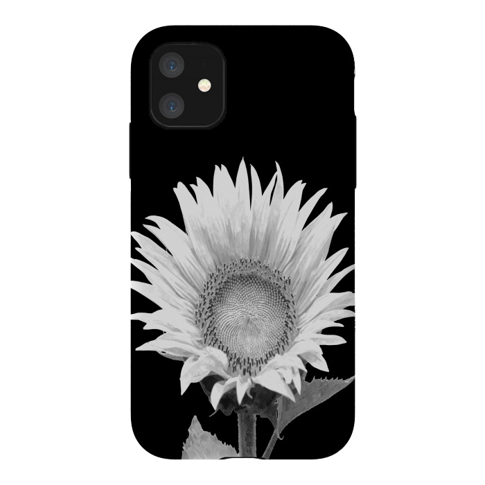 iPhone 11 StrongFit White Sunflower Black Background by Alemi
