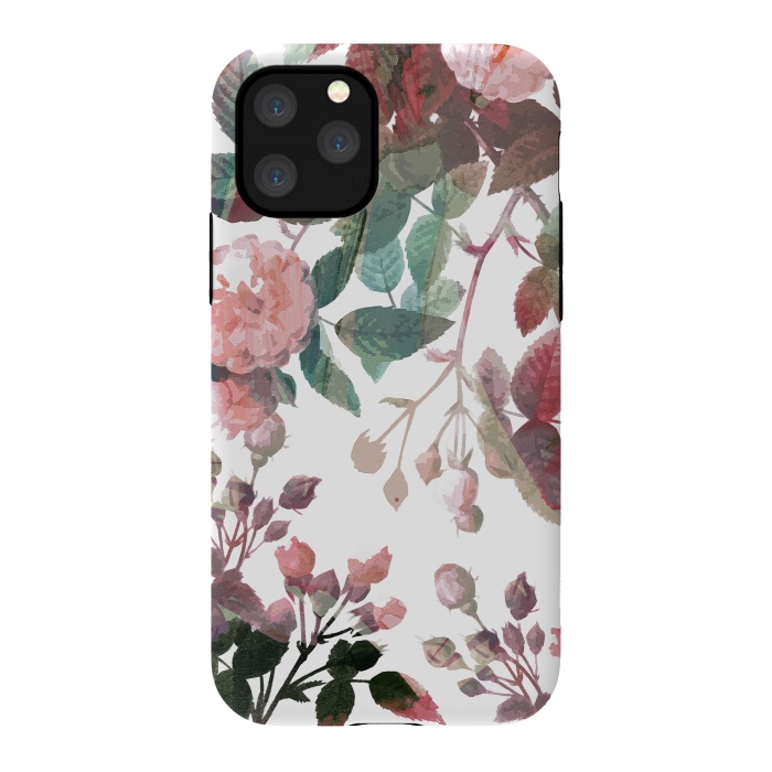 iPhone 11 Pro StrongFit Watercolor painted roses - autumnal colors by Oana 