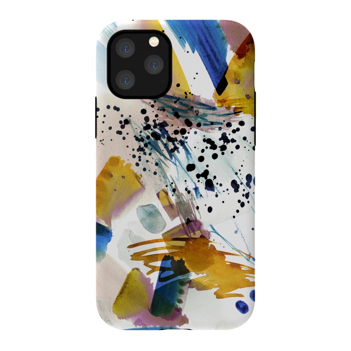 iPhone 11 Pro StrongFit Colorful watercolor painting splatter by Oana 