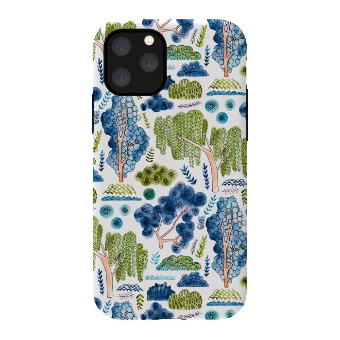 iPhone 11 Pro StrongFit Watercolor Chinoiserie Trees  by Tigatiga