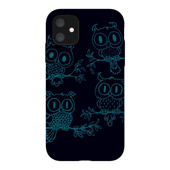 iPhone 11 StrongFit Owls in the night by Mangulica