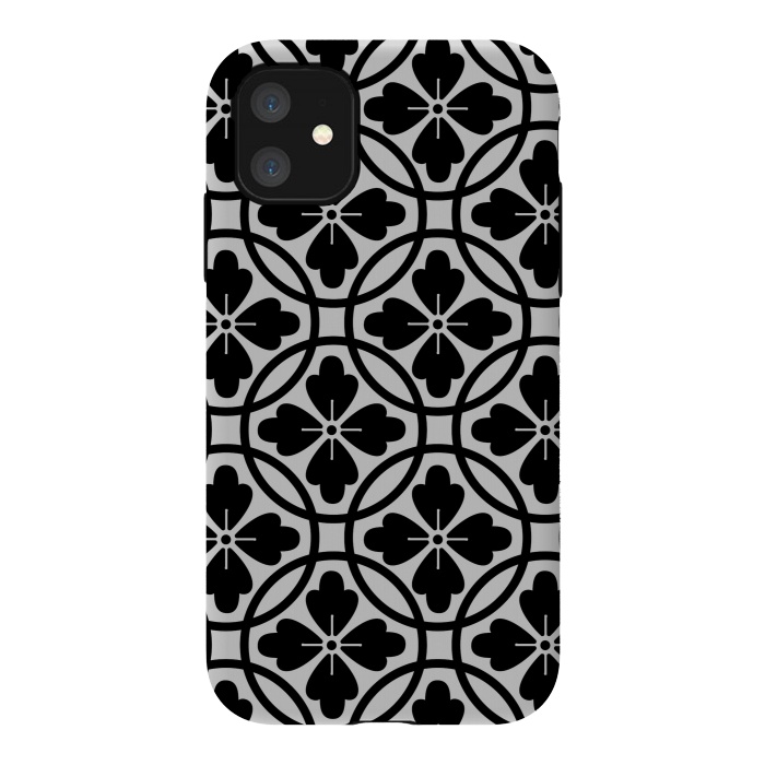 iPhone 11 StrongFit black floral pattern by MALLIKA