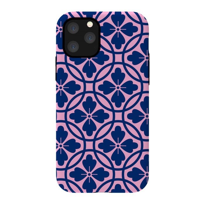 iPhone 11 Pro StrongFit blue pink floral pattern 2 by MALLIKA