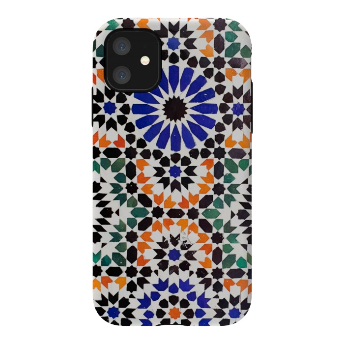 iPhone 11 StrongFit Colorful tiles geometric pattern by Oana 