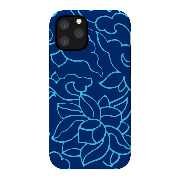 iPhone 11 Pro StrongFit BLUE FLORAL PATTERN 3 by MALLIKA