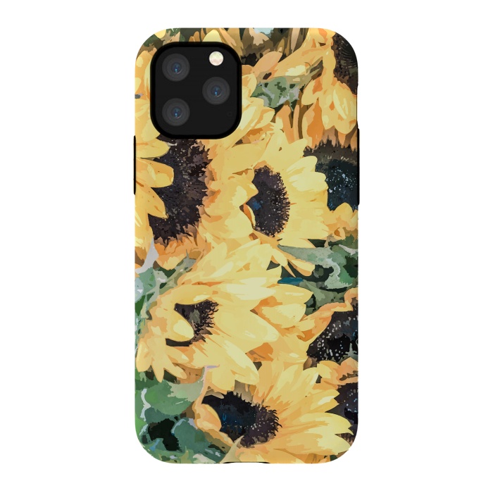 iPhone 11 Pro StrongFit Yellow Sunflower by Creativeaxle