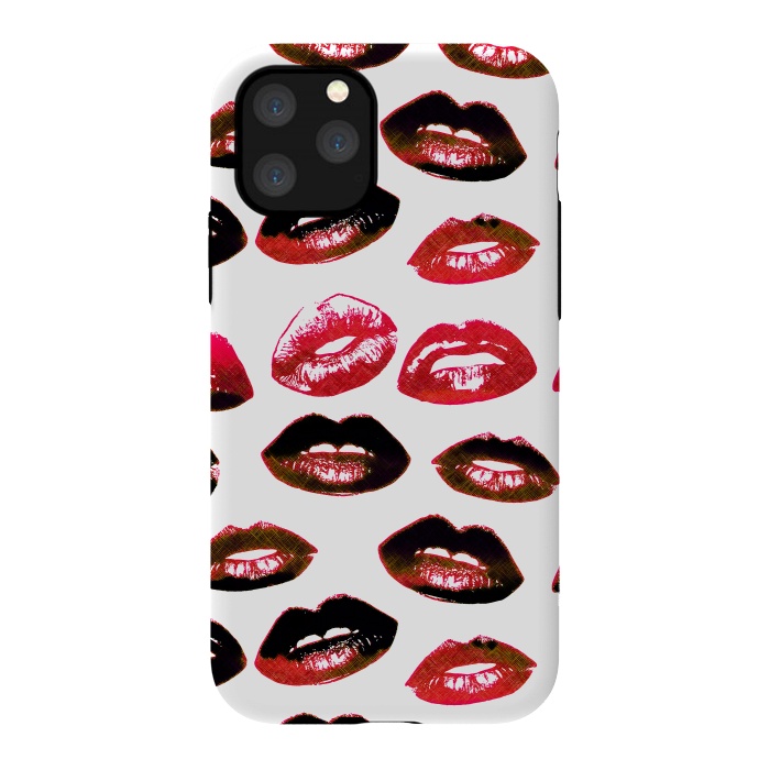iPhone 11 Pro StrongFit Dark red lipstick kisses - Valentine by Oana 