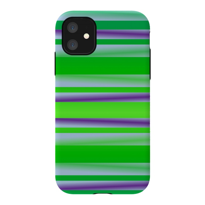 iPhone 11 StrongFit green abstract lines by MALLIKA