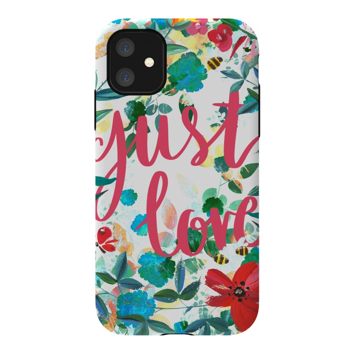 iPhone 11 StrongFit Just love vibrant flowers and insects Valentine's by Oana 