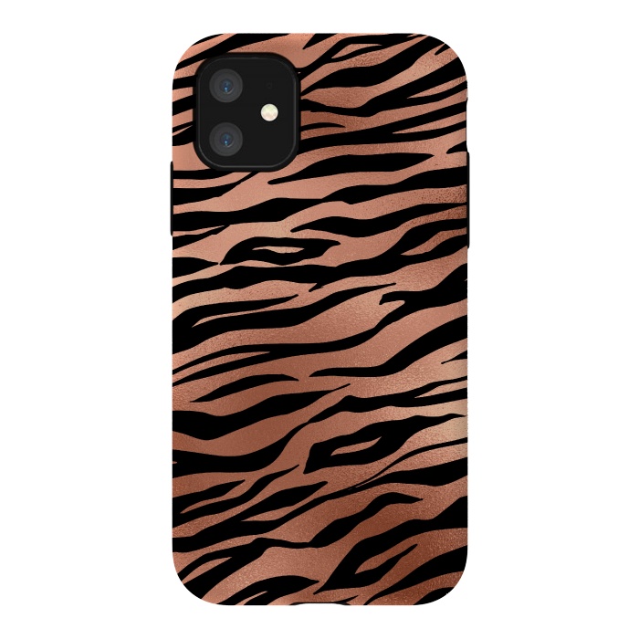 iPhone 11 StrongFit Copper and Black Tiger by  Utart