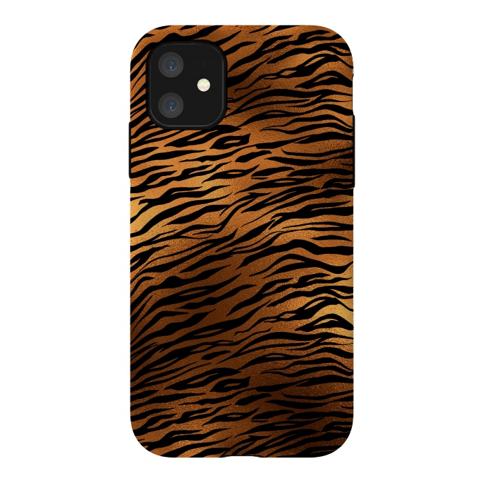 iPhone 11 StrongFit Copper Gold Tiger by  Utart