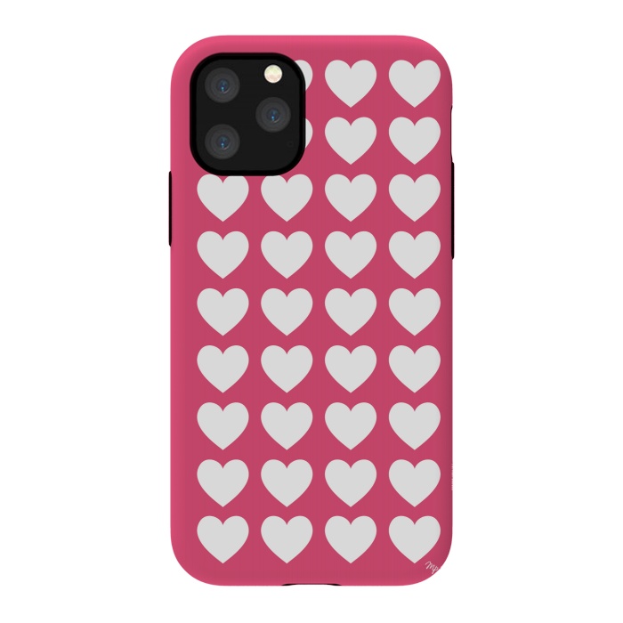 iPhone 11 Pro StrongFit White hearts by Martina