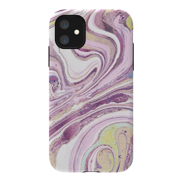 iPhone 11 StrongFit Dusty pink painted liquid marble by Oana 