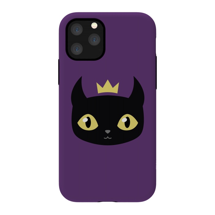 iPhone 11 Pro StrongFit Black cat king by Laura Nagel